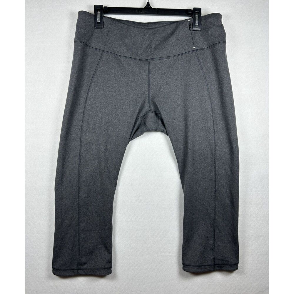 CALIA Essential Crossover Tight Fit Capri Leggings - Dark Heather Grey, Size XL